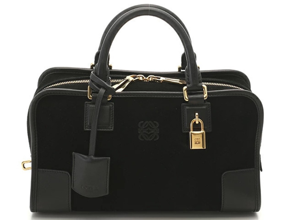 Loewe Amazona handbag black suede calfskin T
